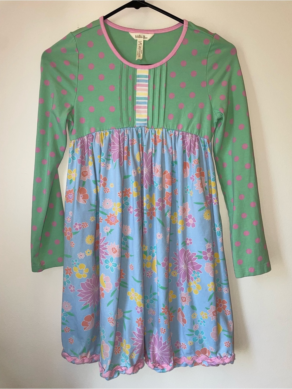 Matilda Jane Green & Blue Floral Long-Sleeve Dress